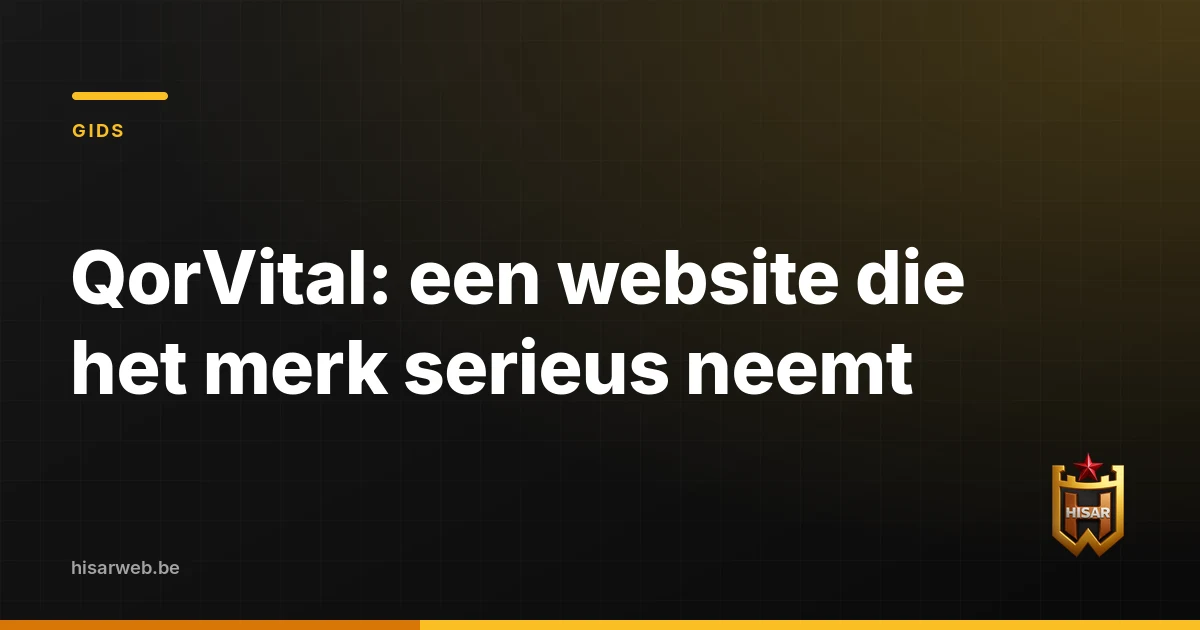 QorVital: een website die het merk serieus neemt