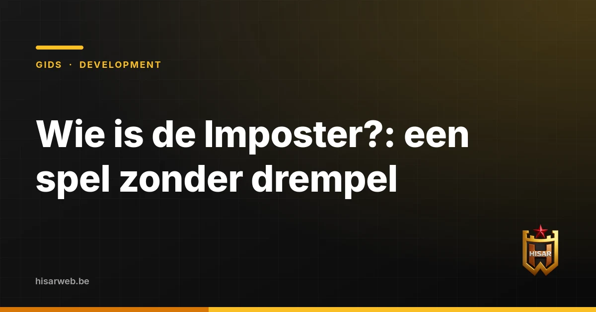 Wie is de Imposter?: een spel zonder drempel