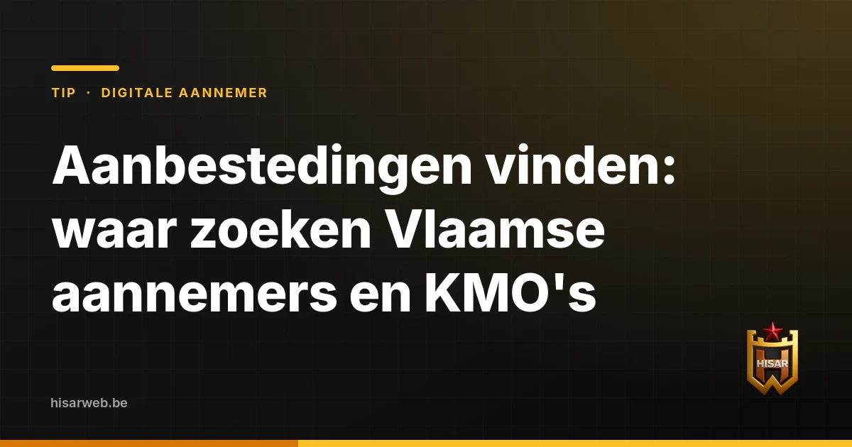 Aanbestedingen vinden: waar zoeken Vlaamse aannemers en KMO's