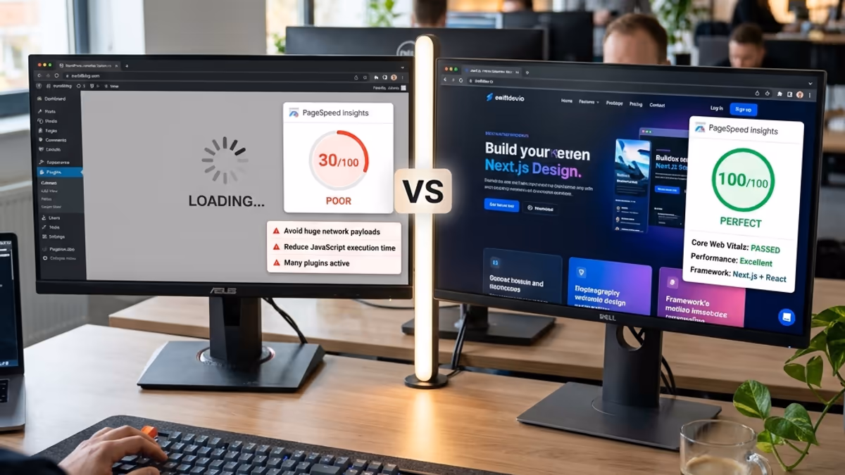 Next.js vs WordPress in 2026: De Ultieme Benchmark voor Belgische Bedrijfswebsites