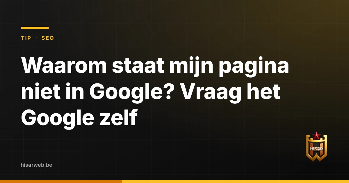Waarom staat mijn pagina niet in Google? Vraag het Google zelf