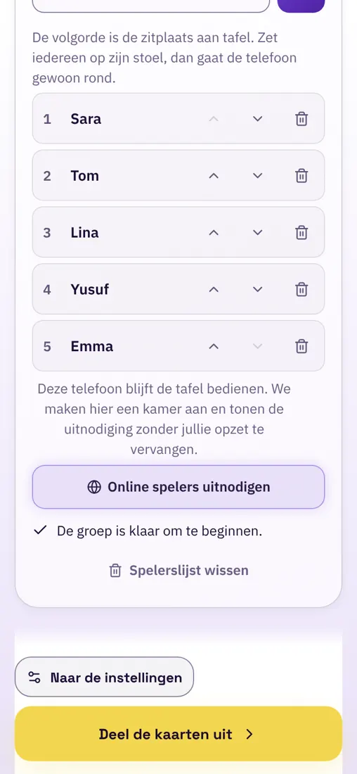 Wie is de Imposter?: Spelers kiezen