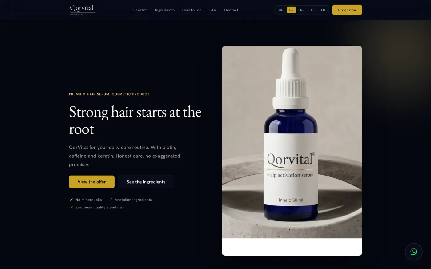 QorVital: Startpagina